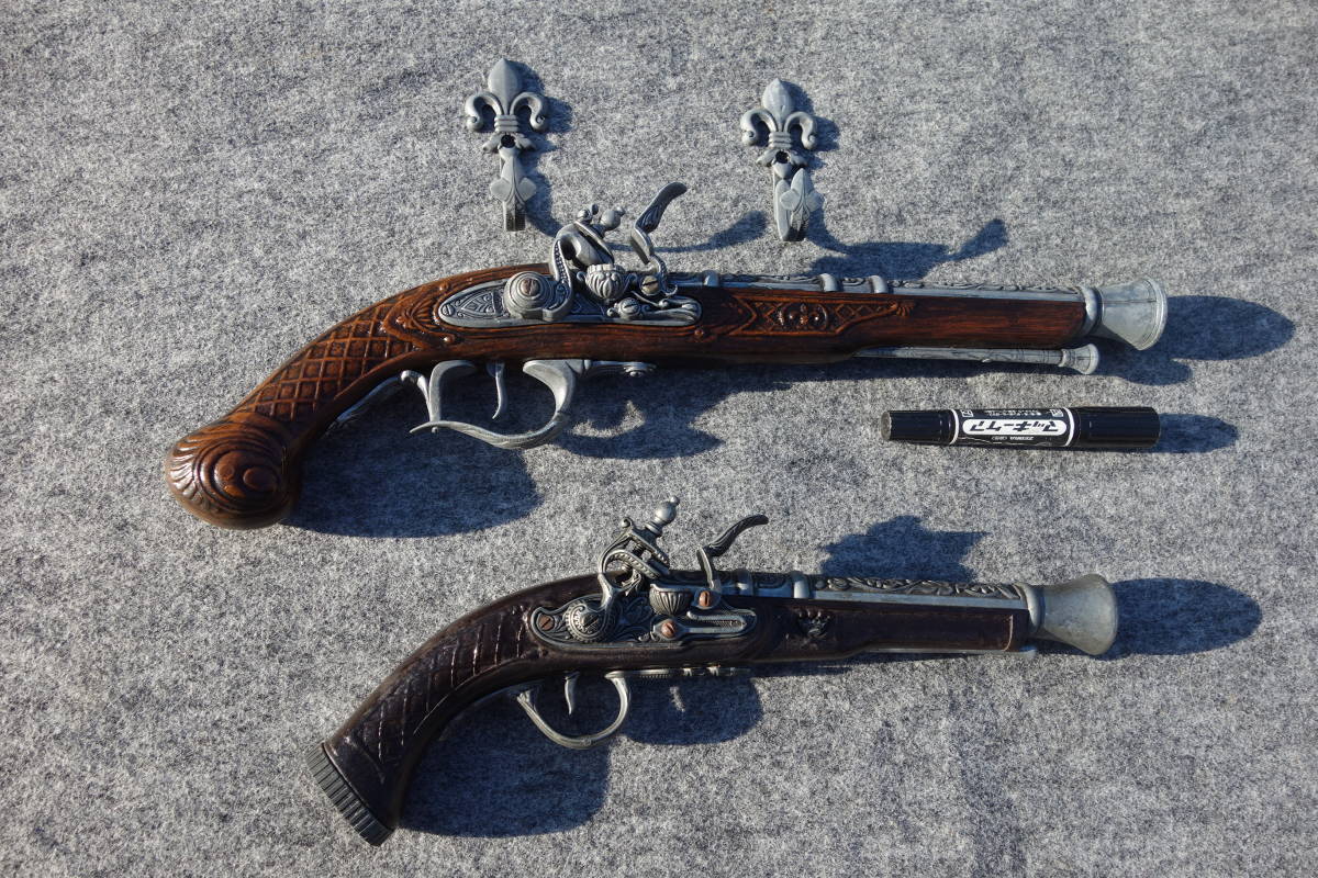 ◇火縄銃 短筒レプリカ 2個セット 複製品 南蛮銃 海賊 コスプレ 馬上 