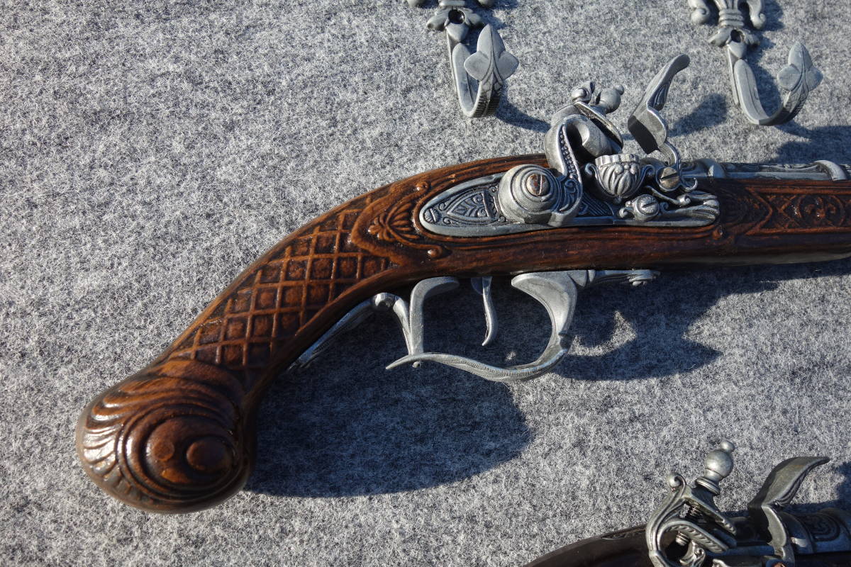 ◇火縄銃 短筒レプリカ 2個セット 複製品 南蛮銃 海賊 コスプレ 馬上 