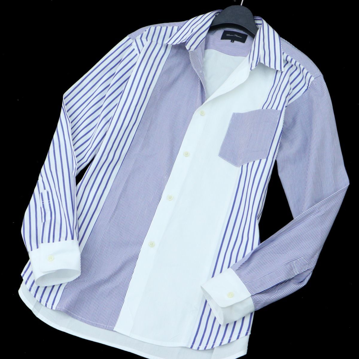 18ss Union Station ユニオンステーション メンズビギ クレイジーパターン ストライプ 切替 長袖 シャツ Sz S メンズ 白 青 C66td194 の落札情報詳細 ヤフオク落札価格情報 オークフリー スマートフォン版