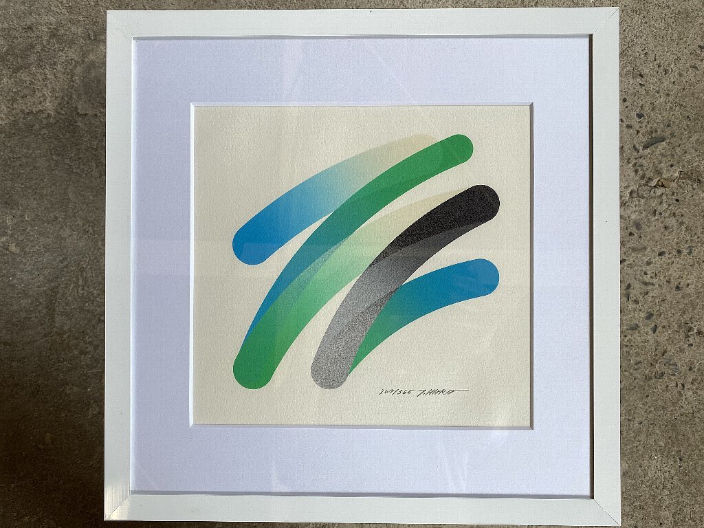 原健 版画 リトグラフ 直筆サイン入り 額装 真贋保証(石版画