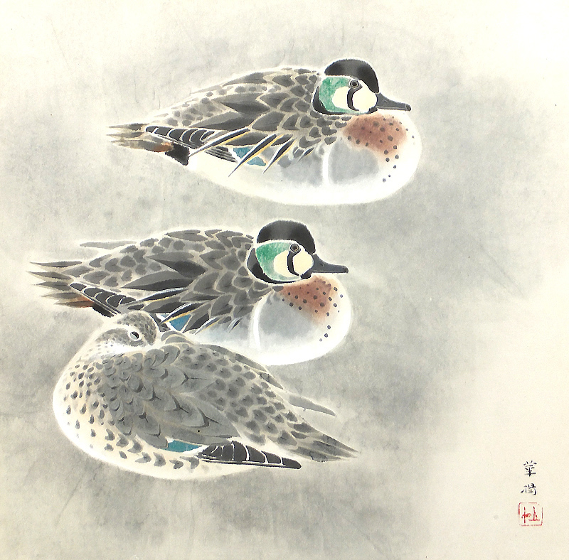 GLC】山口華楊 「巴鴨」 日本画10号共板 日本芸術院会員 日展理事 文化
