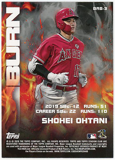 Angels 大谷翔平shohei Ohtani最新 Stadium Club Bash And Burnインサート の落札情報詳細 ヤフオク落札価格情報 オークフリー スマートフォン版