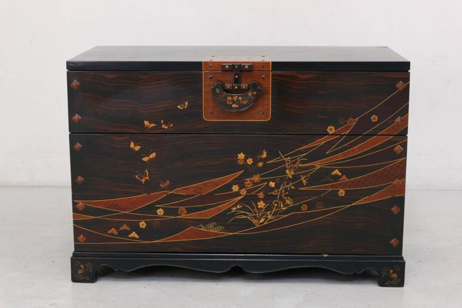 ☆逸品☆最高級 寄木細工 木象嵌 細密埋木 蝶々☆黒檀 紫檀 花梨