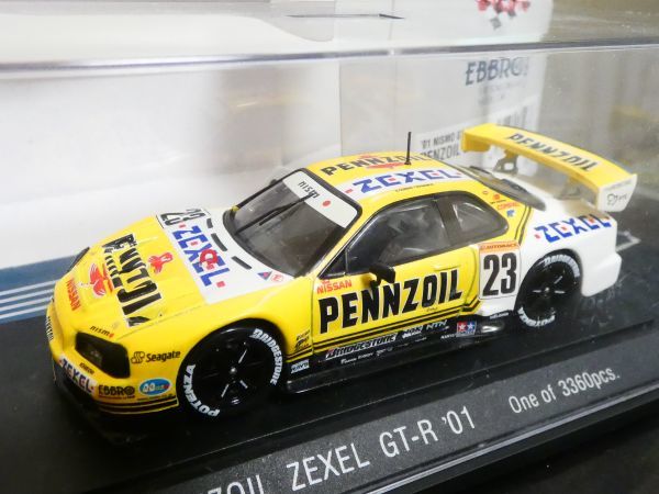 ▽エブロ 1/43 ペンズオイル ゼクセル スカイライン GT-R R34 JGTC