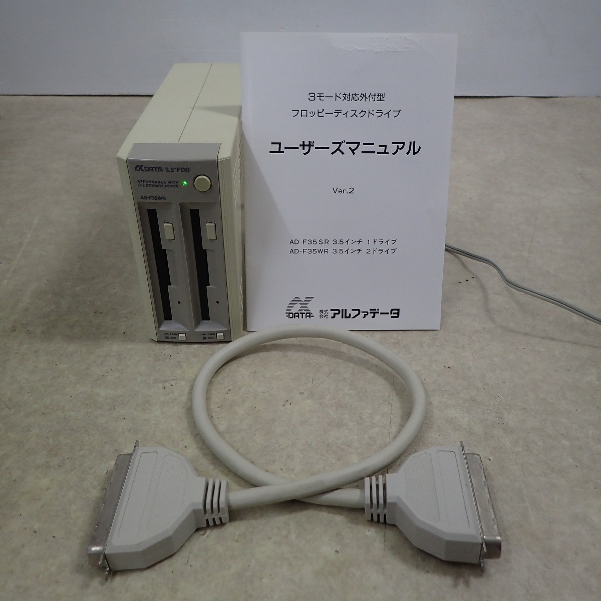動作未確認 αDATA 3.5 FDD AD-F35WG αDATA 3.5インチ 外付けFDドライブ