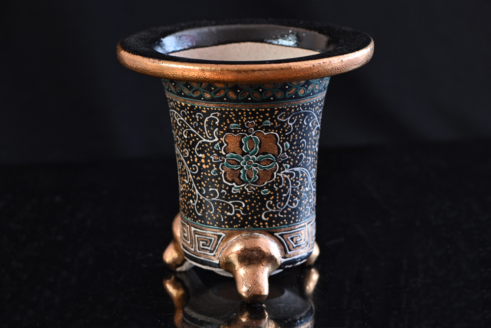 未使用 楽焼 京楽焼 万年青鉢 5寸 金彩 蘭鉢 富貴蘭鉢 錦鉢 植木鉢 盆器 の落札情報詳細 ヤフオク落札価格情報 オークフリー スマートフォン版