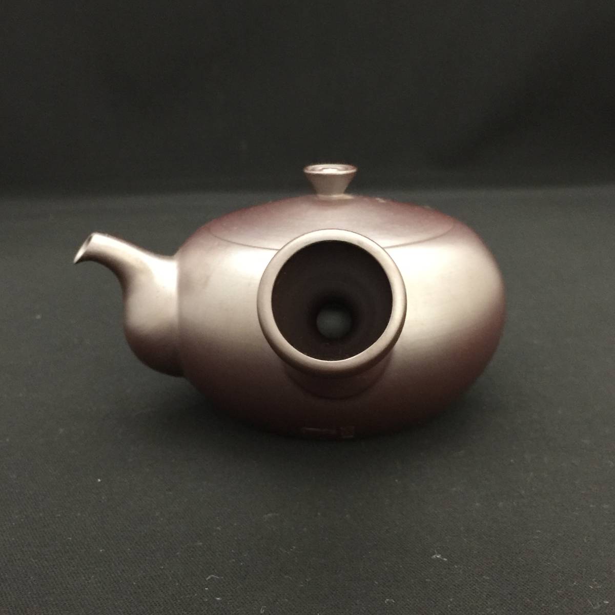 四日市 萬古焼 伊藤美月 急須 共箱 煎茶道具 骨董 茶道具 朱泥 40843au