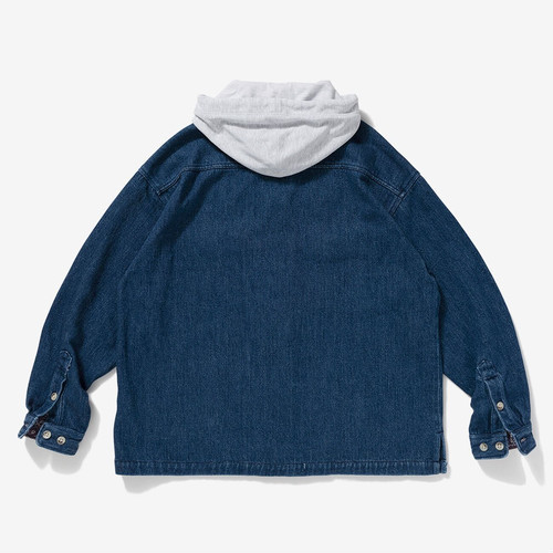 新品】DESCENDANT 20 SS SPICOLI HOODED LS SHIRT INDIGO 2 西山徹