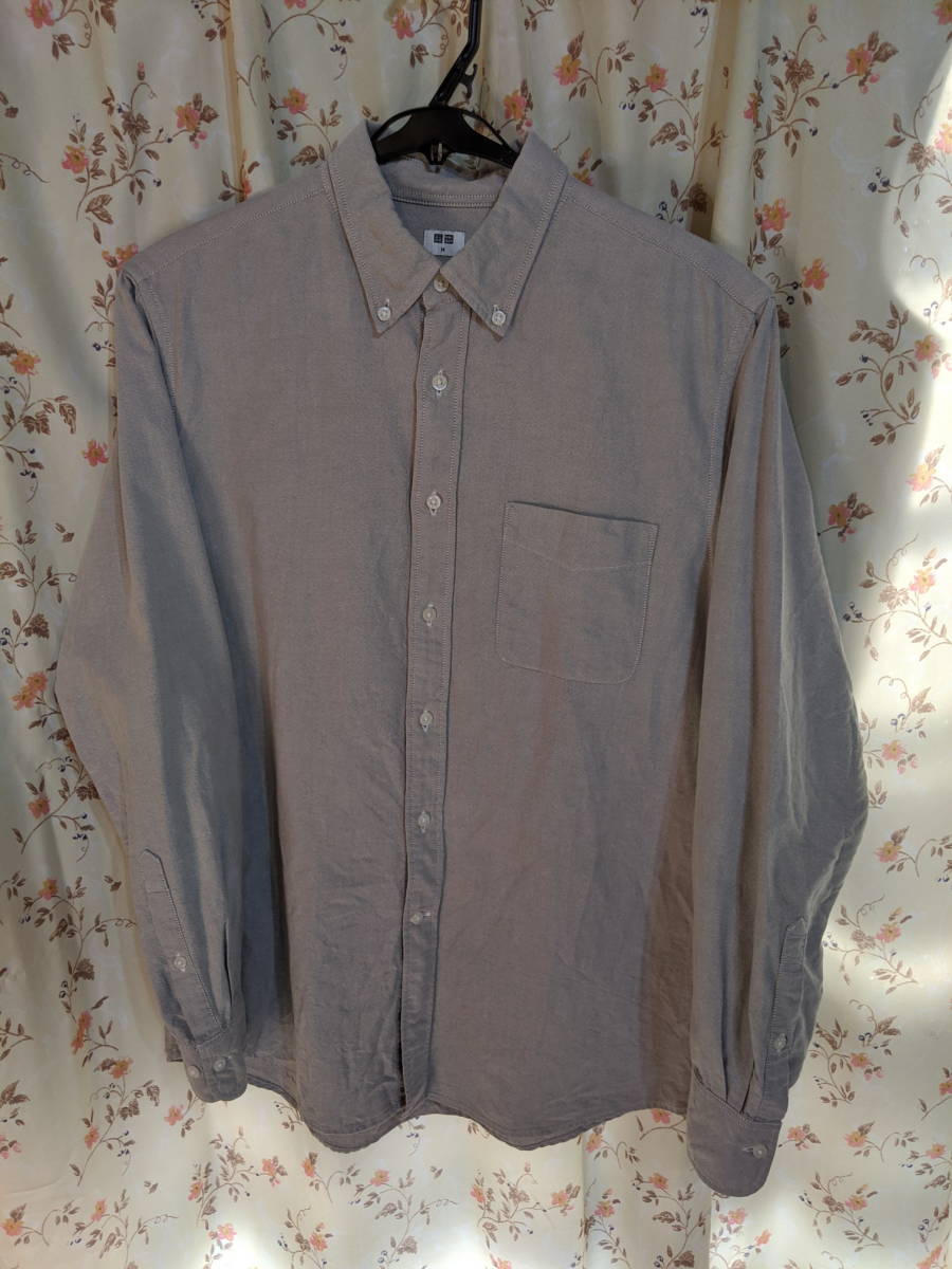 Used ユニクロ オックスフォードスリムフィットシャツ ボタンダウン Menメンズ サイズm グレー の落札情報詳細 ヤフオク落札価格情報 オークフリー スマートフォン版