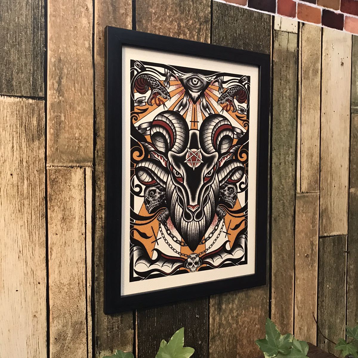 新品 タトゥー Tattoo オリジナル イラスト バフォメット サイズ フレーム付き 壁掛け インテリアポスター アートポスター ディスプレイ の落札情報詳細 ヤフオク落札価格情報 オークフリー スマートフォン版