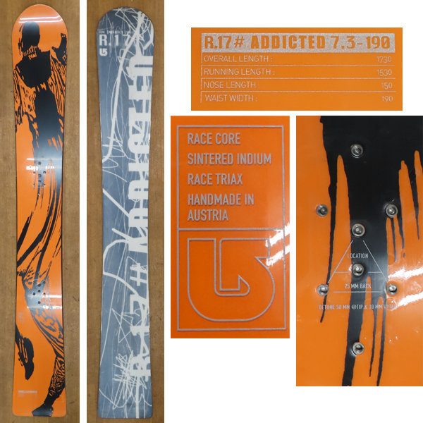 BURTON アルペンビンディング　R.17#ADDICTED ☆アルペン ロングボード R.17＃ ADDICTED 7.3-190 BURTON 173cm 札幌
