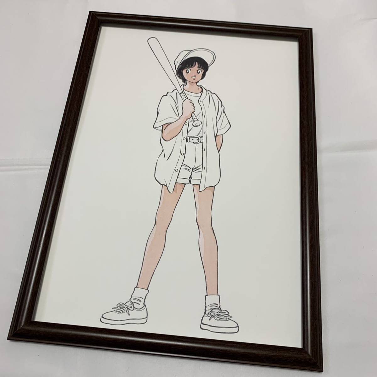 当時物】あだち充 H2 複製原画 B4 額装品 1 古賀春華（タッチ MIX みゆき