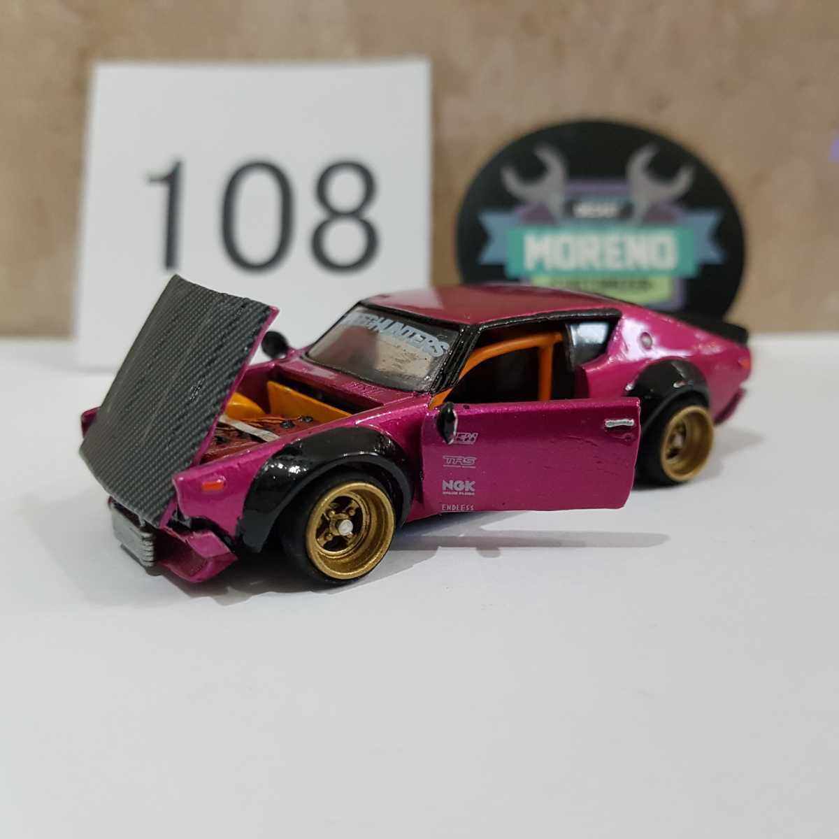 ホットウィールカスタム GTR ケンメリ オーバーフェンダー☆紫☆トミカ改造 1円～ 108 カスタムカー 改造車 hotwheels ホットウィール リアル