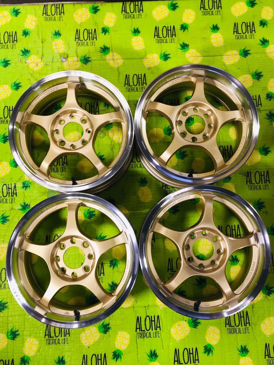 【美品】A-TECH MONOBLOCK 17インチ4本セットPCD100 A-TECH MONOBLOCK 4本 PCD100 8.5J 5H +35 215/45R17 タイヤ