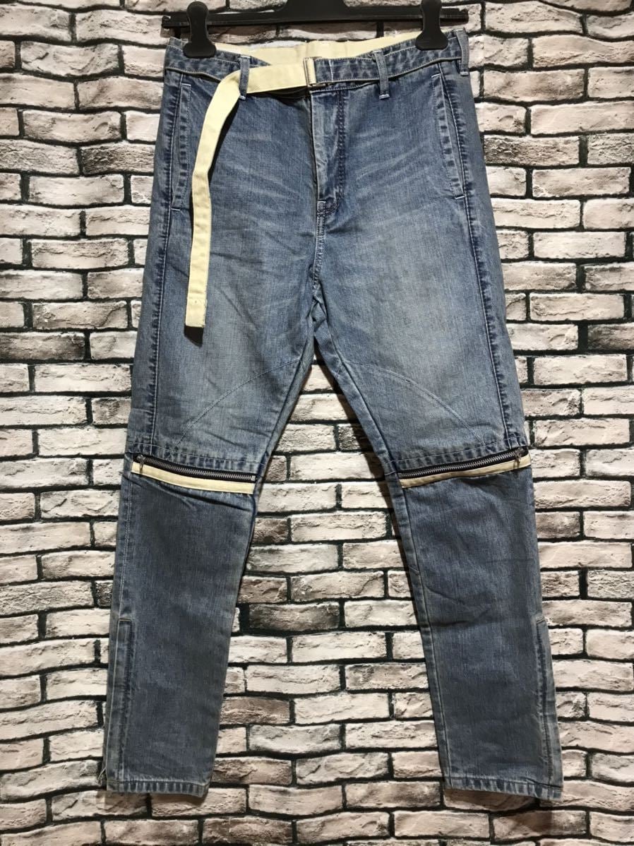 極美品☆sacai サカイ☆19AW 19-02067M Knee Zip Denim Pants