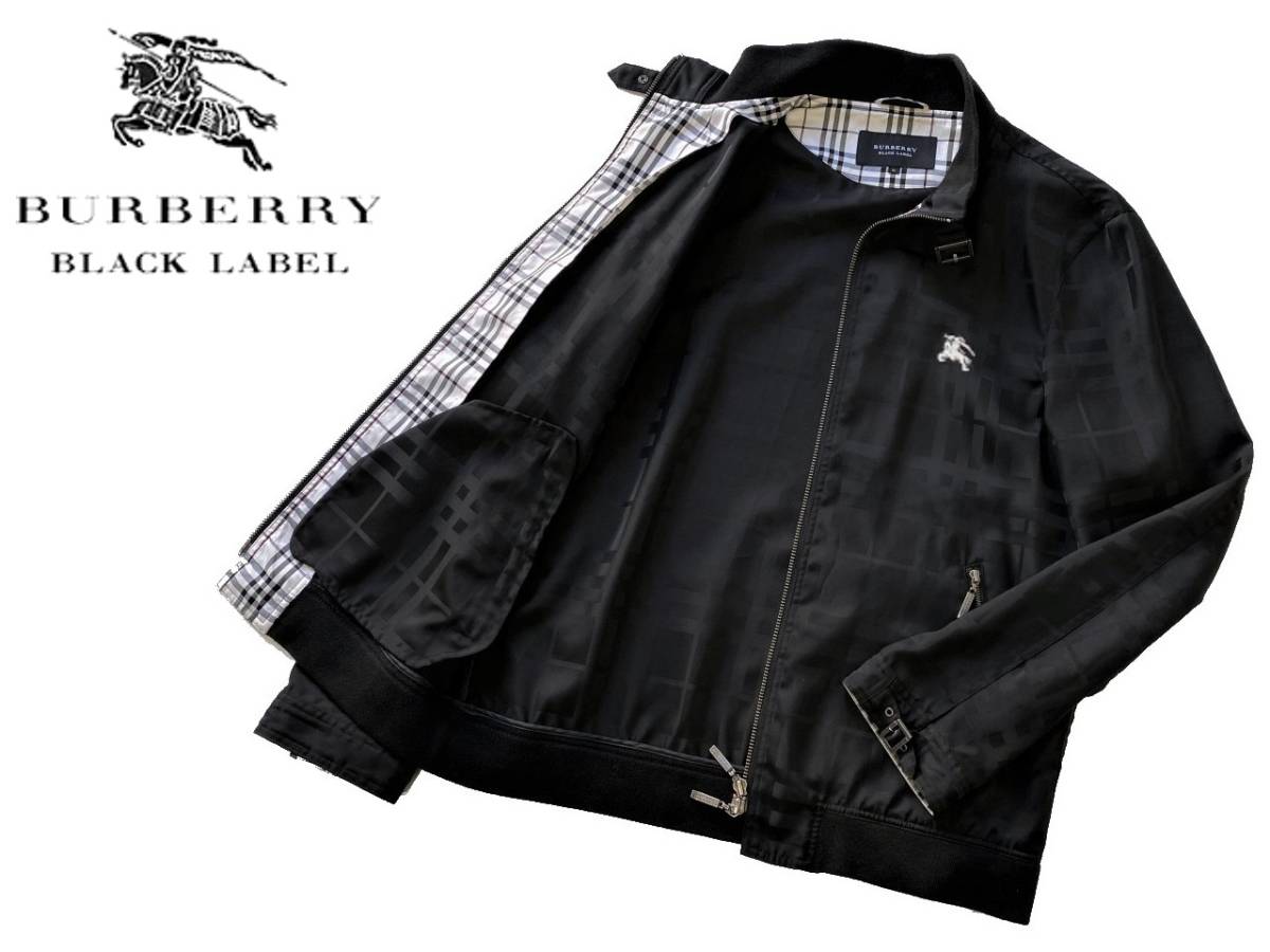 極美品 大きいサイズ BURBERRY ホースロゴ 刺繍 ナイロンジャケット 黒 美品】Burberry BLACK LABEL ホース刺繍・ナイロンジャケット