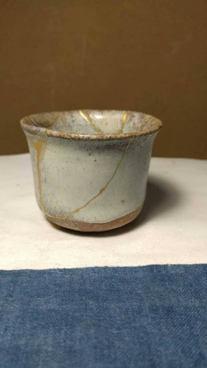 古唐津 - Yahoo!オークション □斑皮鯨唐津輪花山盃(桃山～江戸前