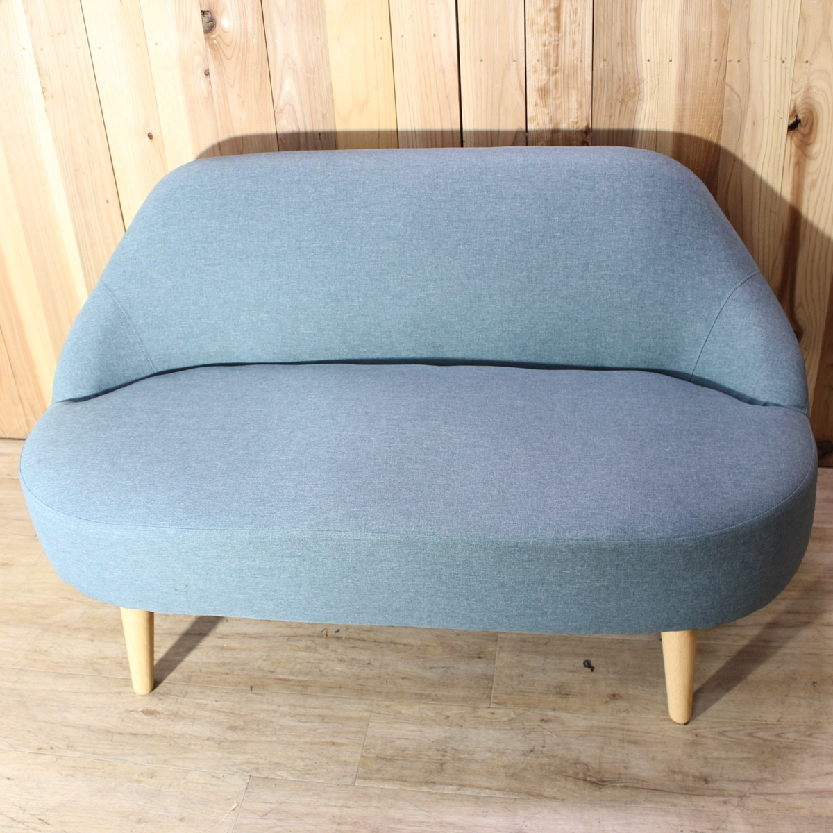 店R620)【美品】NOCE 2Pソファ ブルー 1637B 2人掛け コンパクト 丸みデザイン ノーチェ　布製 店R620)【美品】NOCE 2Pソファ ブルー 1637B 2人掛け コンパクト 丸み