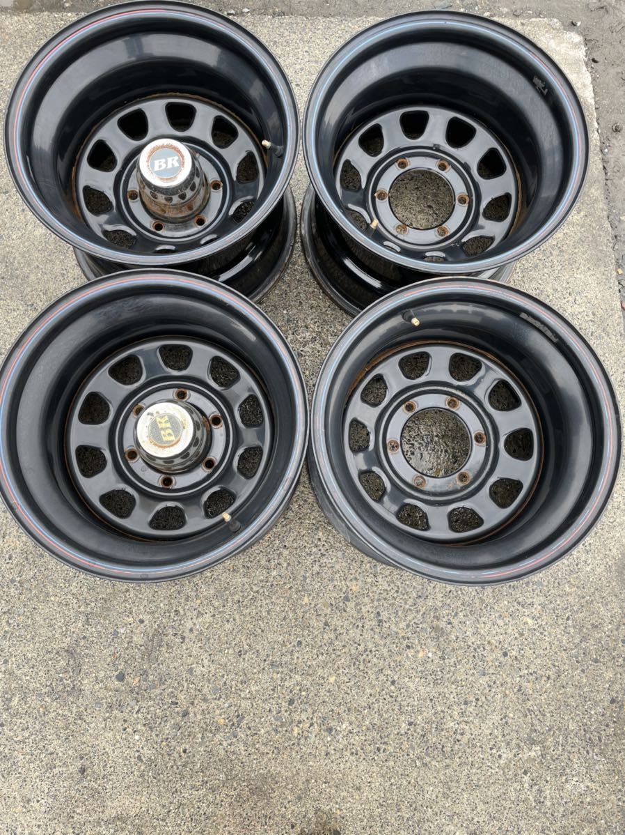 深リム デイトナ スチールホイール 15X10J 中古ホイール 4本セット 