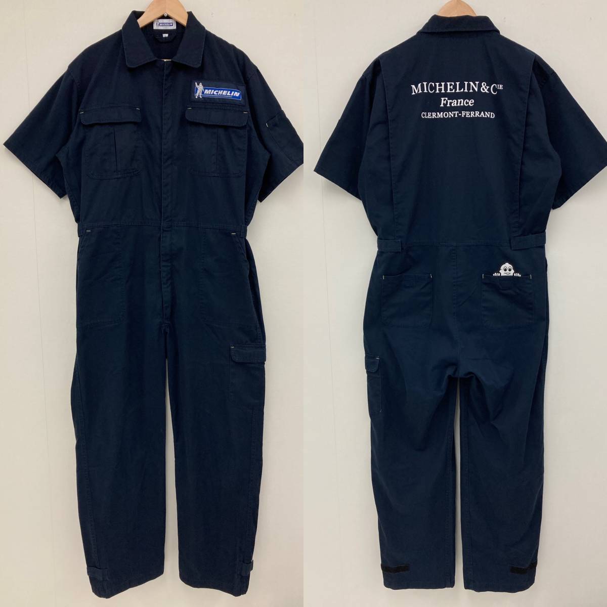 MICHELIN ネイビーオーバーオール つなぎ Lサイズ MICHELIN ネイビー