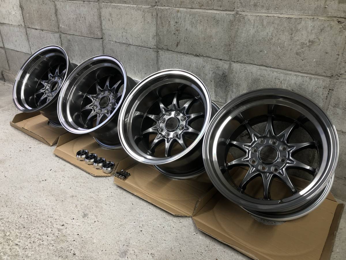 吉平 DEEPS-R 9J±0 深リム 美品4本 PCD100.114.3 マルチ 4