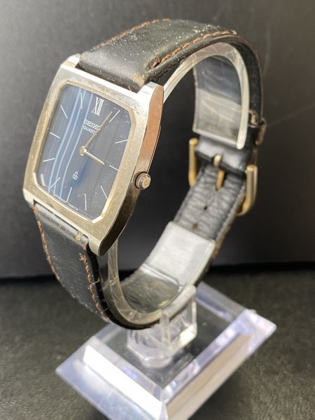 稼働品 SEIKO/セイコー 6020-5280 ネイビー文字盤 2針 レザー/ネイビー