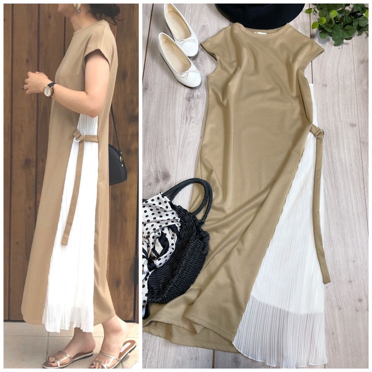 レシエル サイドプリーツ ドッキングワンピース ロングワンピース きれいめ 大人カジュアル マキシ丈 ロング丈 こなれ感 の落札情報詳細 ヤフオク落札価格情報 オークフリー スマートフォン版