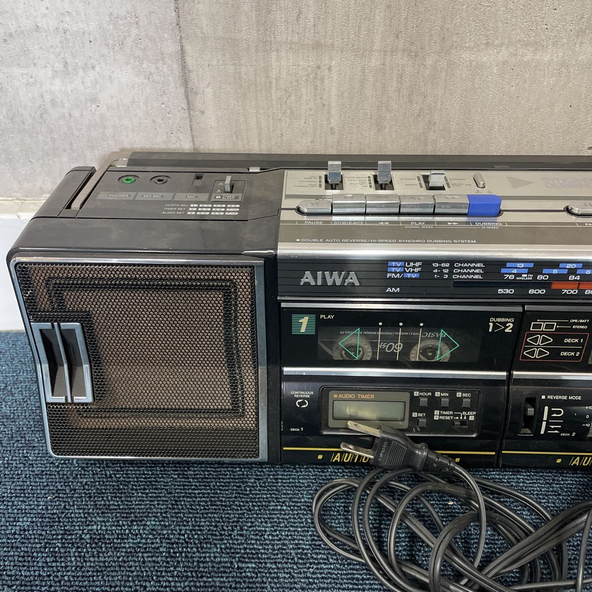 最高の品質 Aiwa Cs W70u カセットデッキ ダブルラジカセ レトロ ラジカセ 昭和レトロ 通電確認済み ジャンク ブームボックス レトロラジオ Lacistitis Es