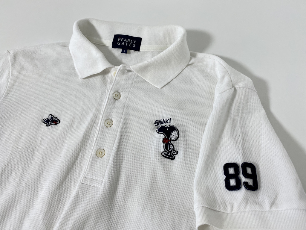 超新作 パーリーゲイツ スヌーピーコラボ鹿の子ポロ ウエア 男性用 Slcp Lk