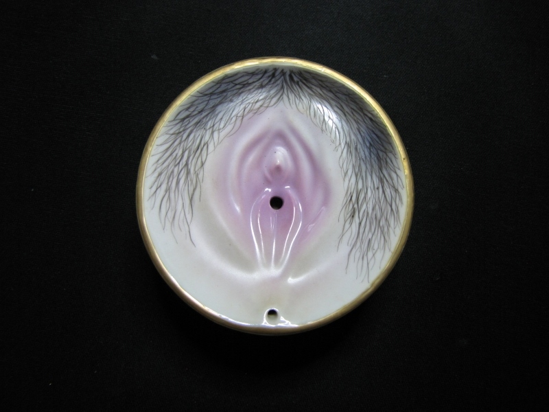 大珍品 春画 水滴 杯型 わかめ酒 盃 陶磁器 笑物 枕絵 女性器 書道具
