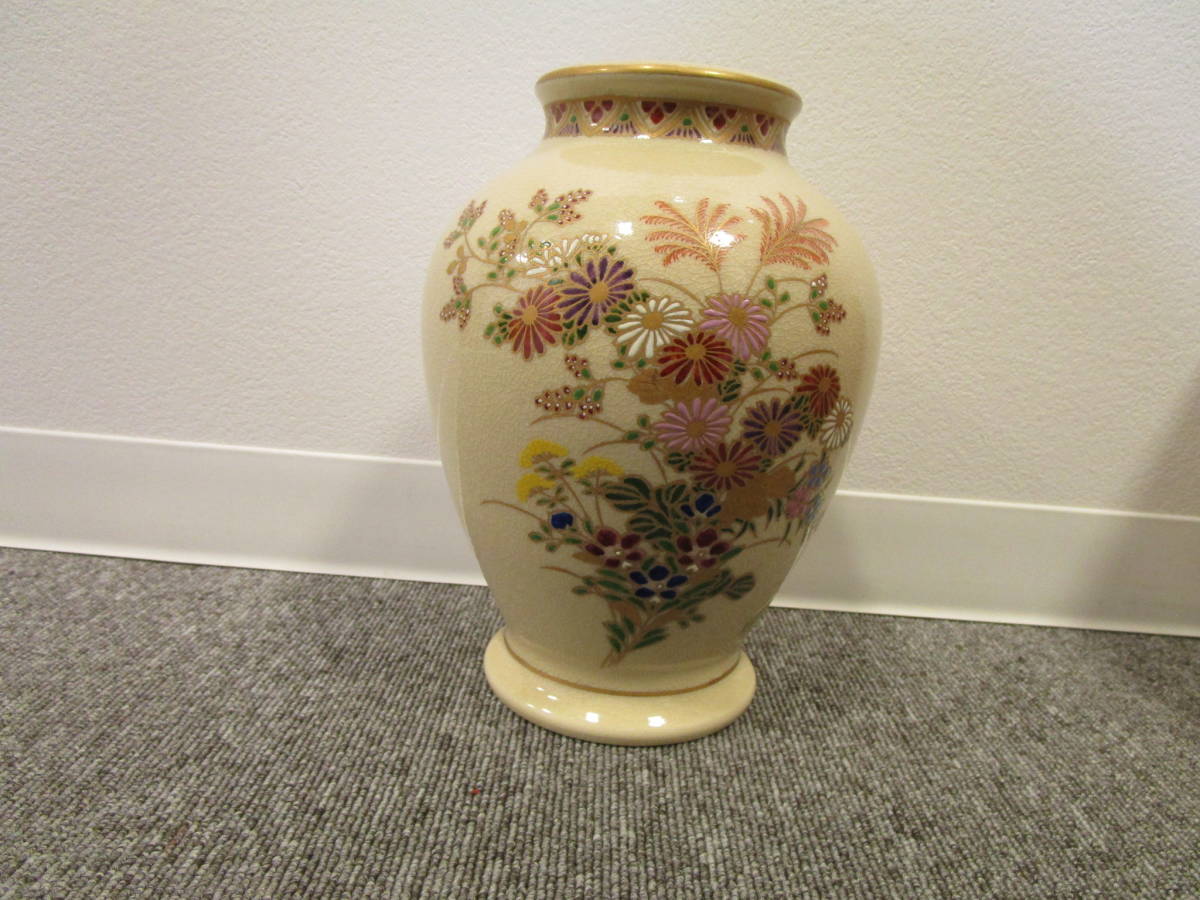 薩摩焼き、鶴首壺 薩摩焼き、鶴首壺