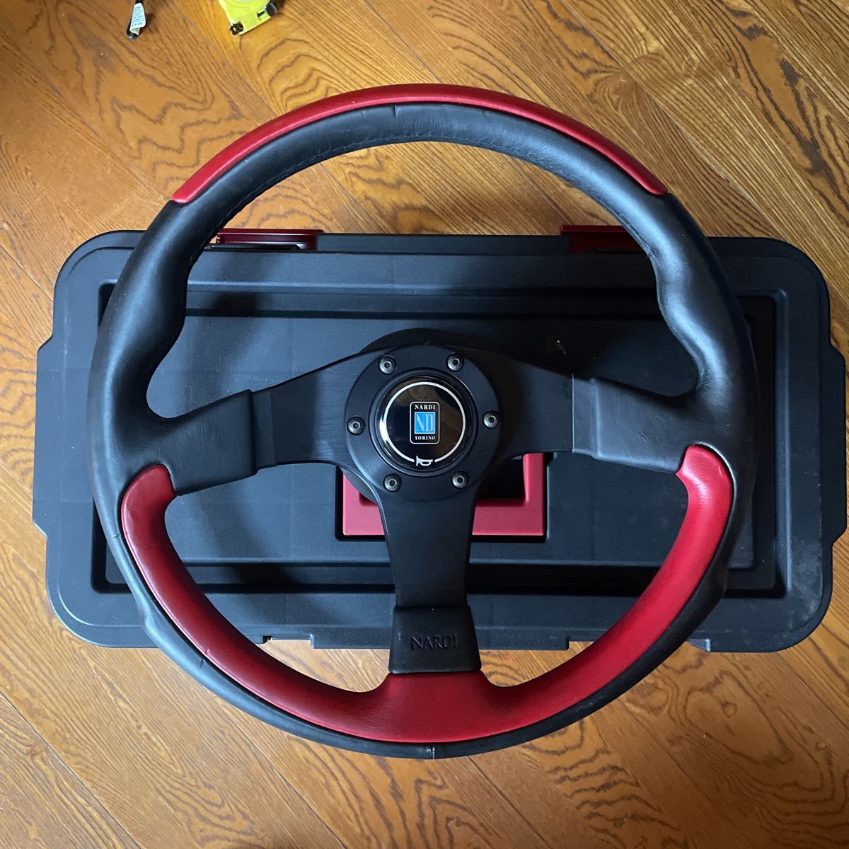 NARDI ステアリングホイール 3スポーク ブラック/レッド ナルディ