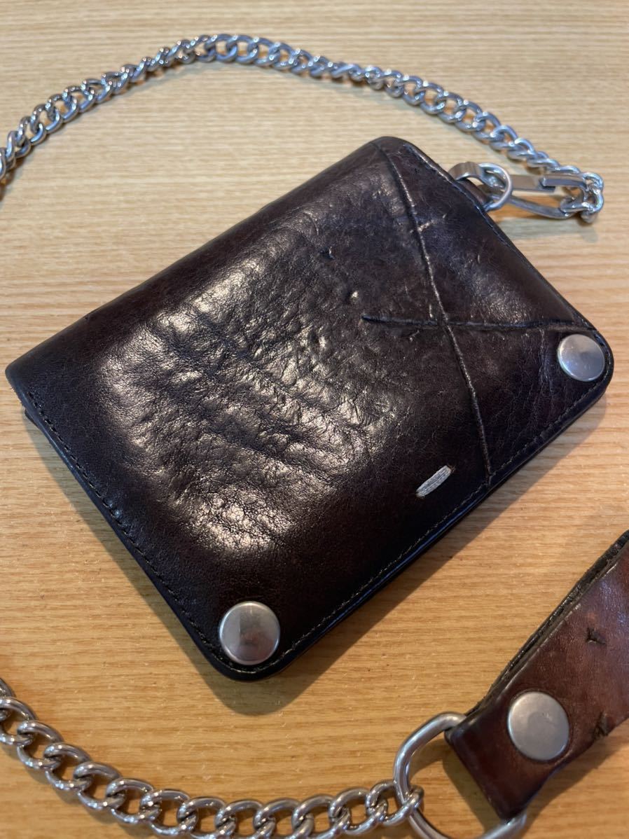 Maison Margiela メゾンマルジェラ トラッカーウォレット レザー 全体的に状態が悪い】Maison Margiela メゾンマルジェラ トラッカー