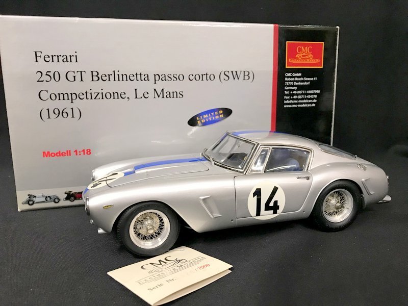 Universal Hobbies 1/18 Ferrari 250 GT Berlinette Le Mans 1961, Argentée
