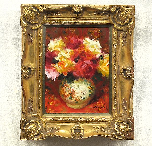 パームコマンドール勲章受賞　山本彪一『薔薇』サイン有　大作 パームコマンドール勲章受賞 山本彪一『薔薇』サイン有 大作