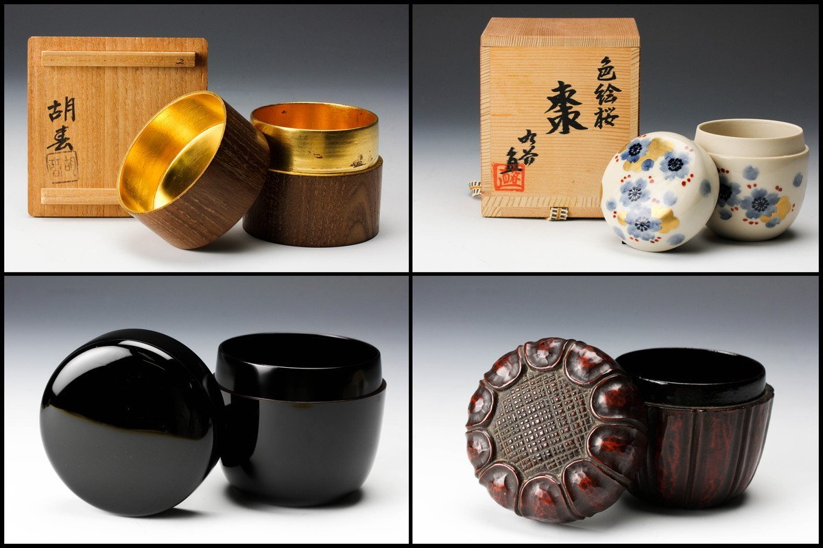 棗　中次茶器　内金箔張 棗中次茶器内金箔張
