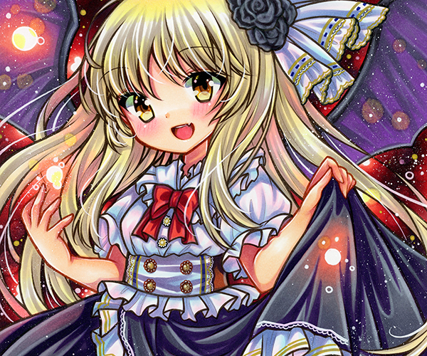未使用】☆同人手描きイラスト 東方Project*東方旧作/くるみ 色紙☆の