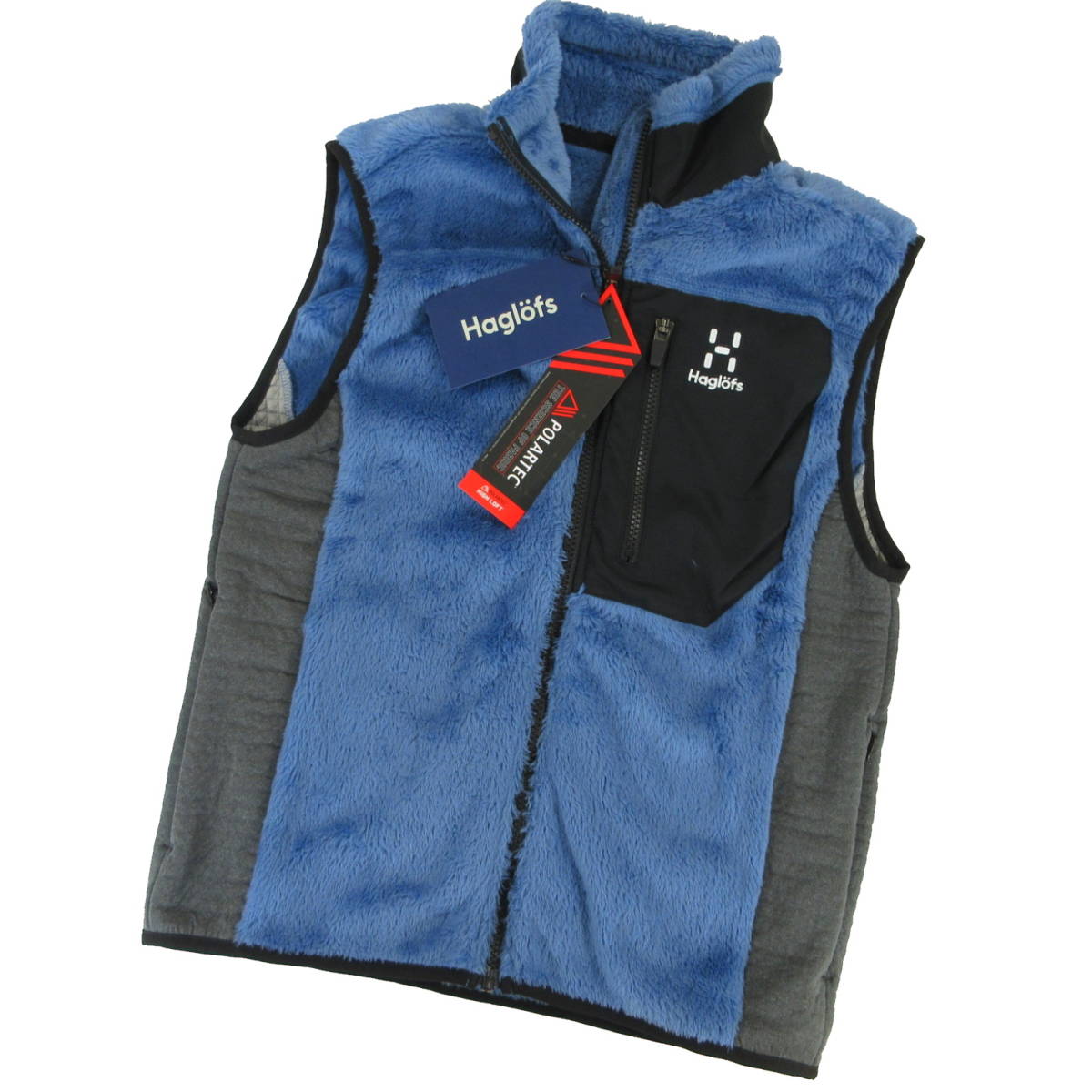 【未使用】定1.8万 新品 Haglofs ストレッチ 保温 ハイロフト ハイブリッド ベスト S ブルー ホグロフス アウトドア