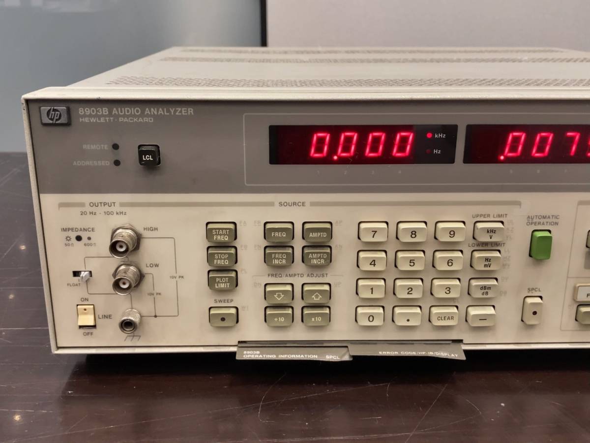 【全体的に状態が悪い】HP 8903B オーディオアナライザ 歪率計 ジャンク品 の落札情報詳細| ヤフオク落札価格情報 オークフリー
