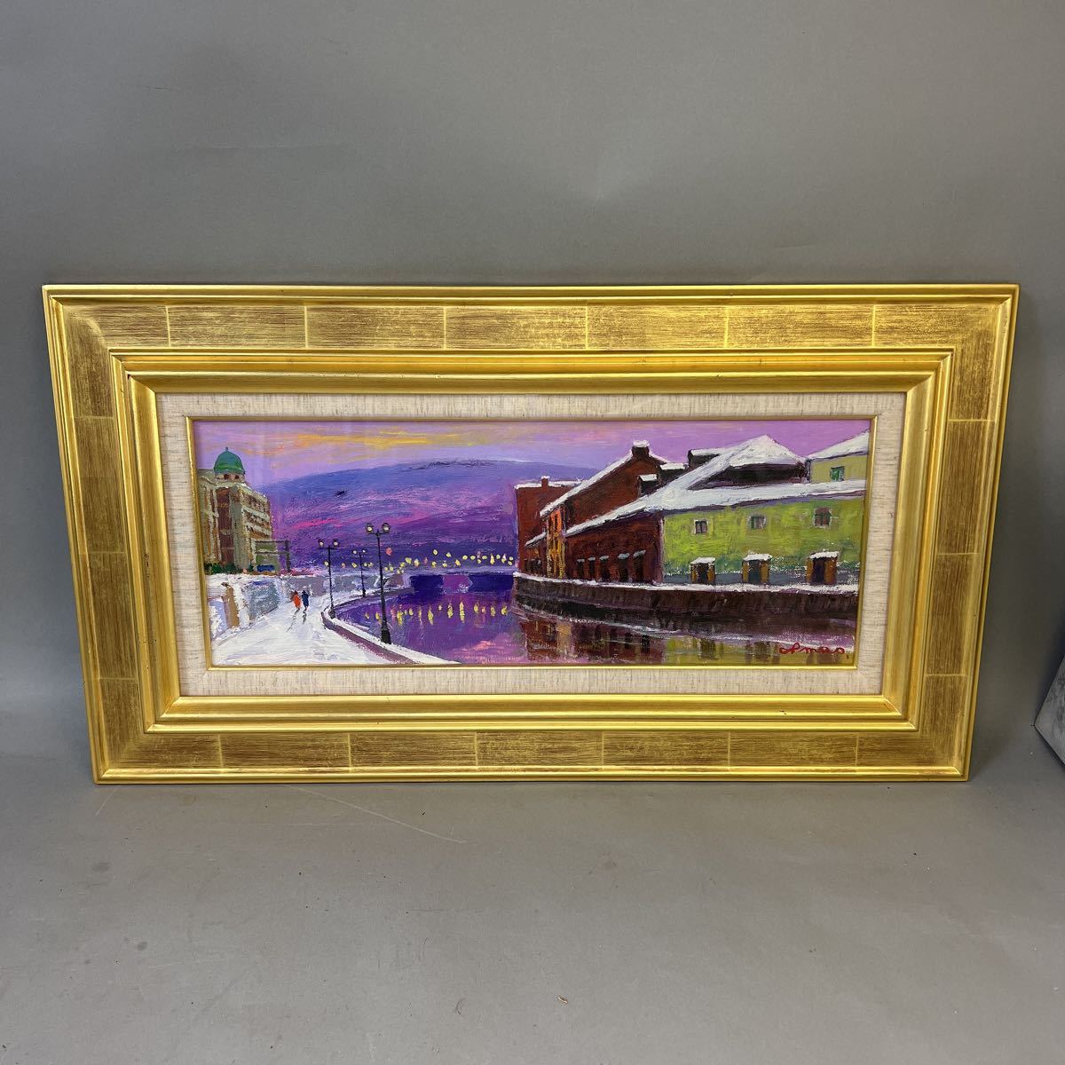 真作保証 作家：高橋 益之 画題：小樽運河 F8号 キャン