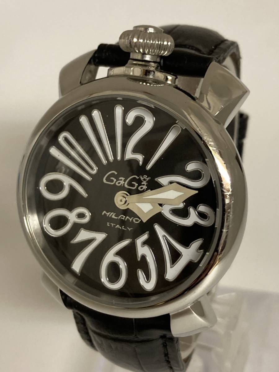 GaGa MILANO ガガミラノ manuale 40 純正ベルト メンズ 黒 GaGa MILANO