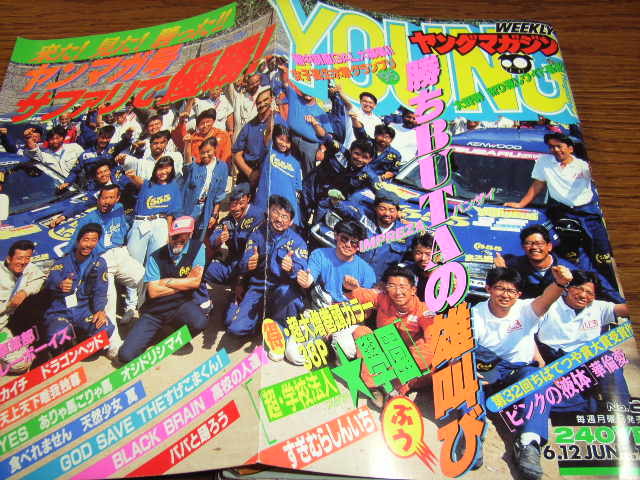 やや傷や汚れあり】ヤングマガジン1995年25号☆女子高生水着16人-森下