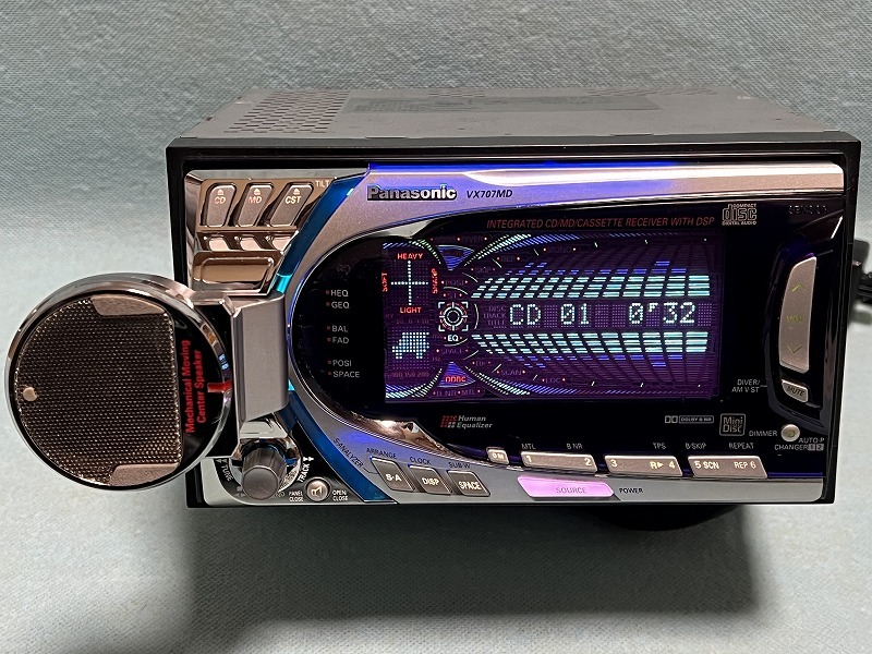 やや傷や汚れあり】パナソニック CD/MD/カセットプレイヤー CQ-VX707MD