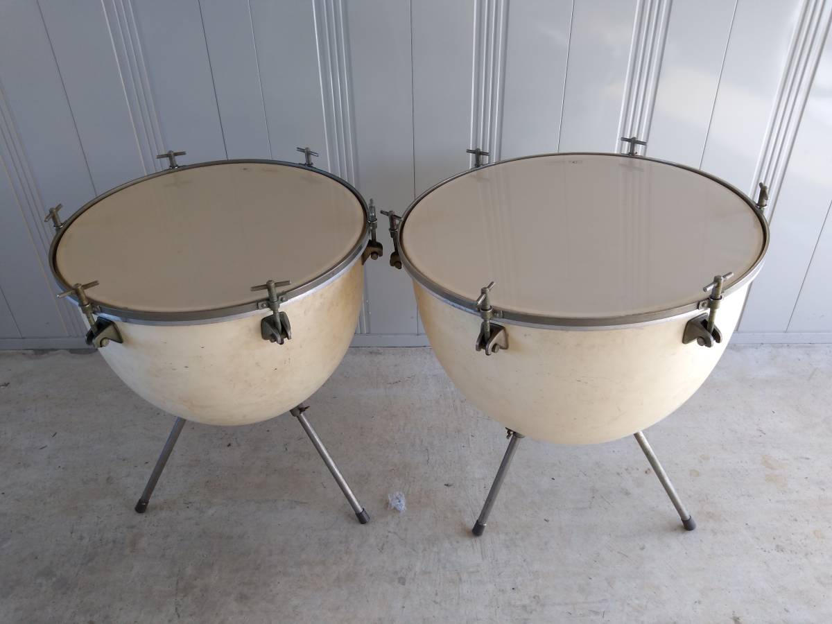 ペダル付 ティンパニ- パール 2台セット 中古品