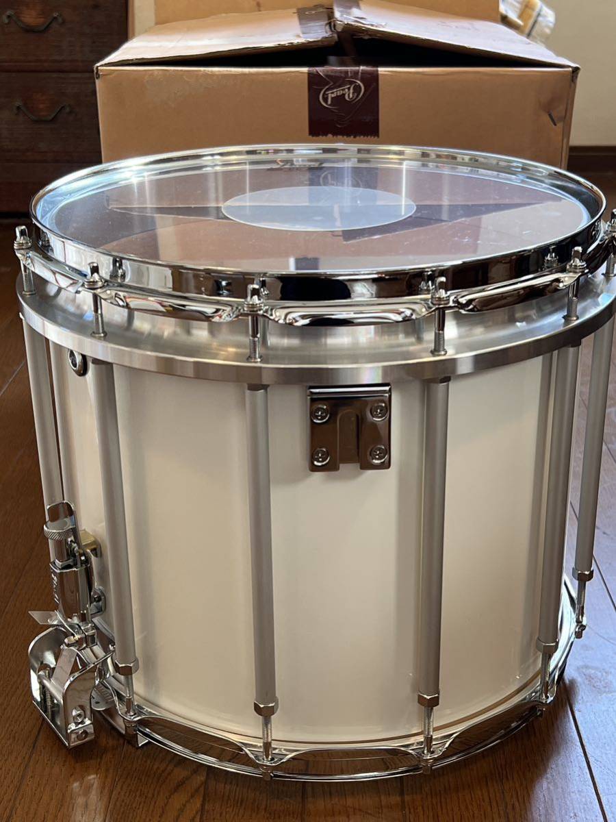 【未使用】Pearl パール マーチングスネアドラム Marching Snare Drum 14インチ 白の落札情報詳細 ヤフオク落札