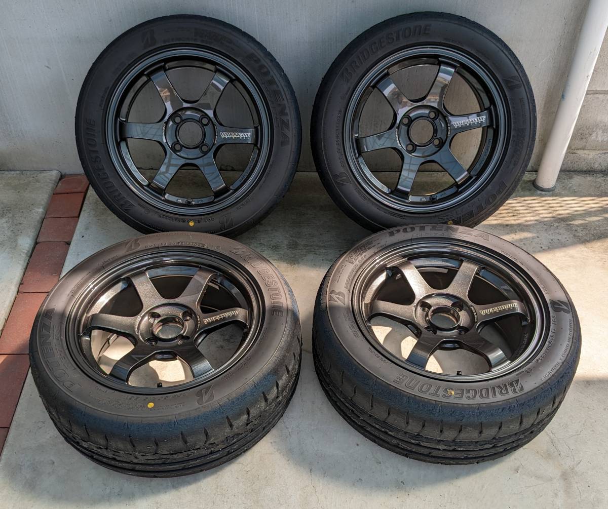 やや傷や汚れあり】RAYS TE37 SONIC 15インチ 7j 4穴 pcd100 イン