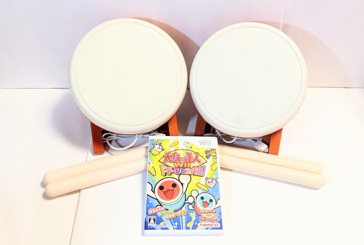 Wii 太鼓の達人 太鼓2個セット 太鼓の達人 タタコン2セット wii u ソフト 太鼓の達人 wiiUば～じょ