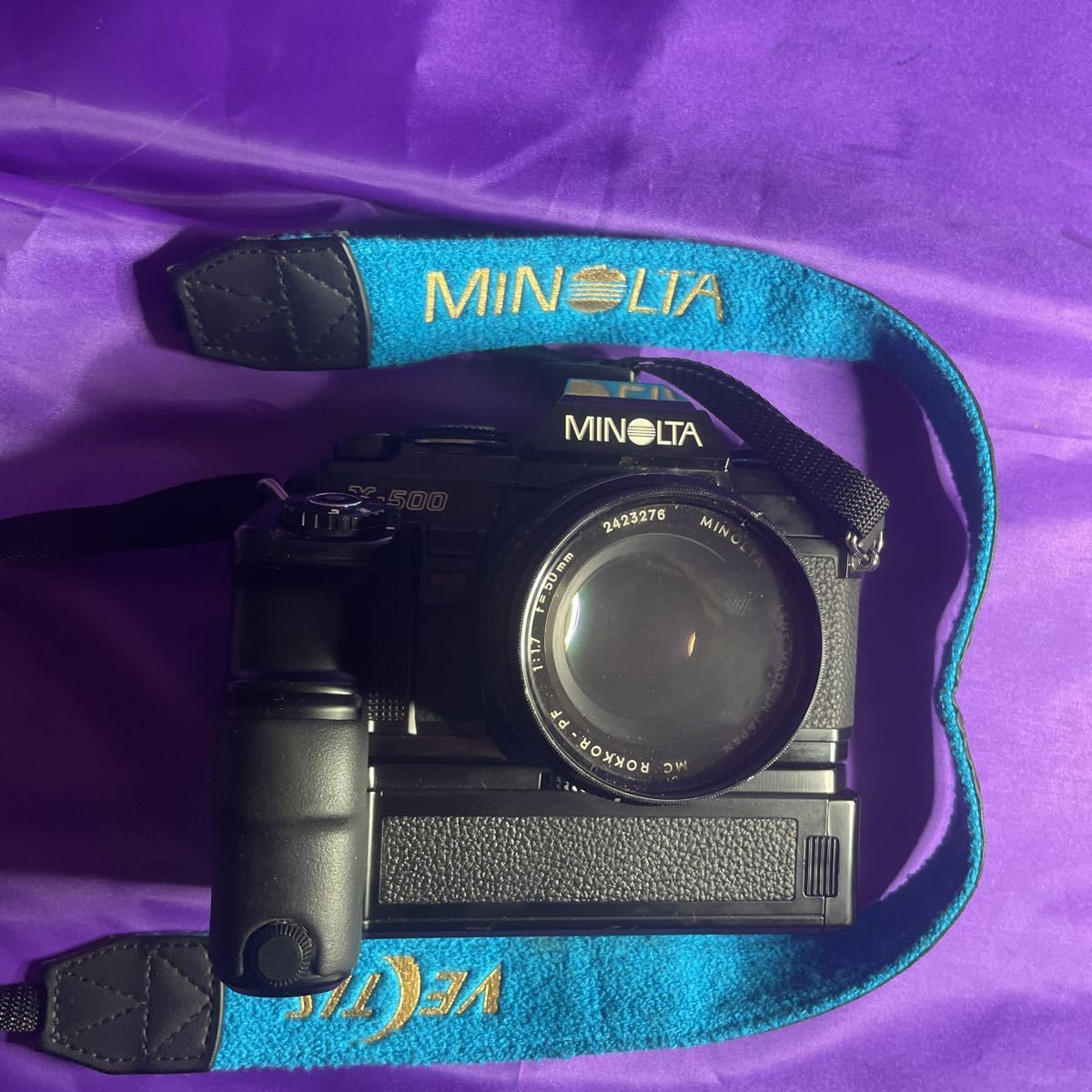 【傷や汚れあり】MINOLTA MOTOR DRIVE1モータードライブ1& ミノルタX500 ボディ&MC ROKKOR 50mm F1