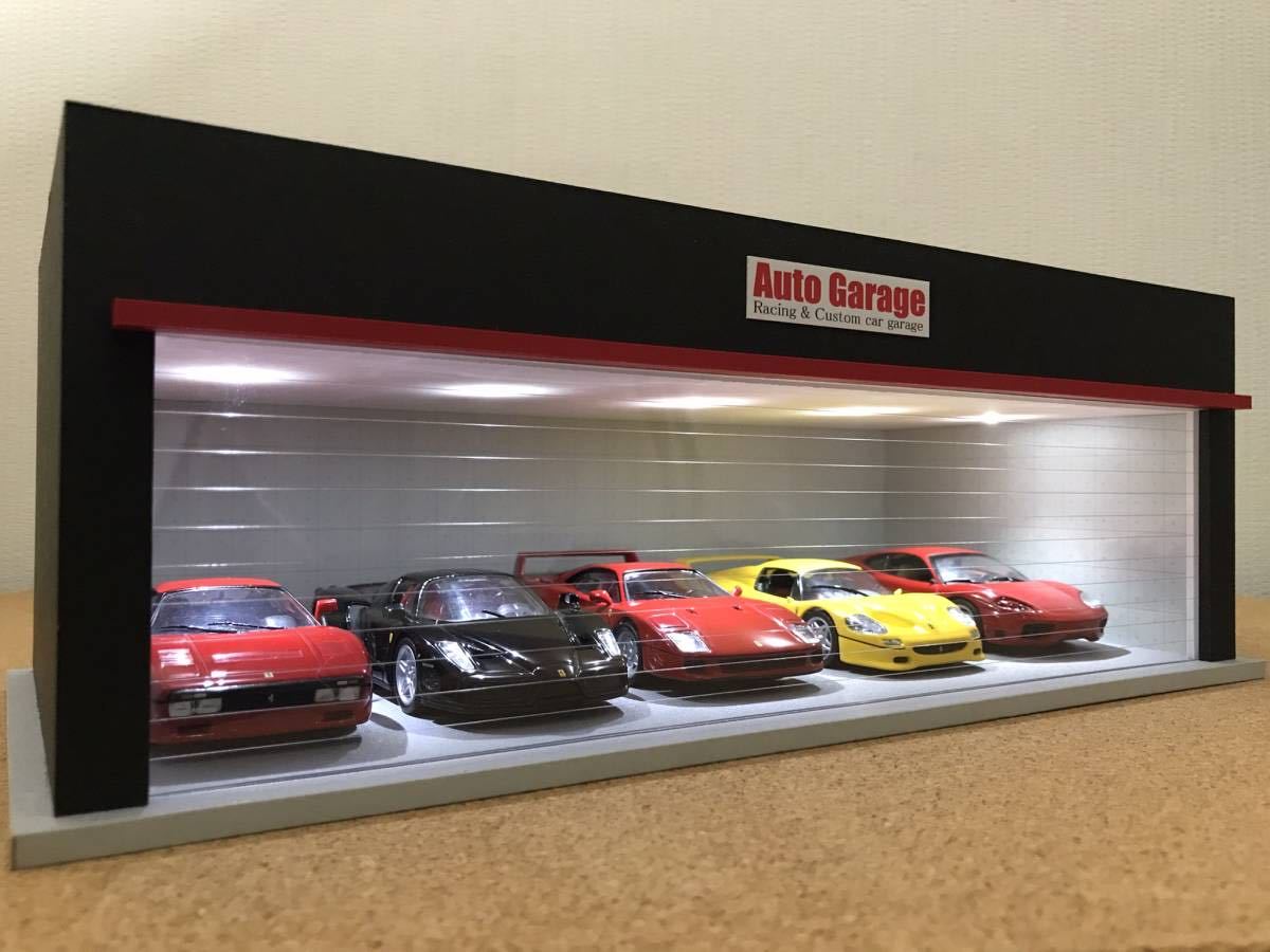 ジオラマ：1/43 木造パーゴラ付ガレージ（ブラウン）本格的木製