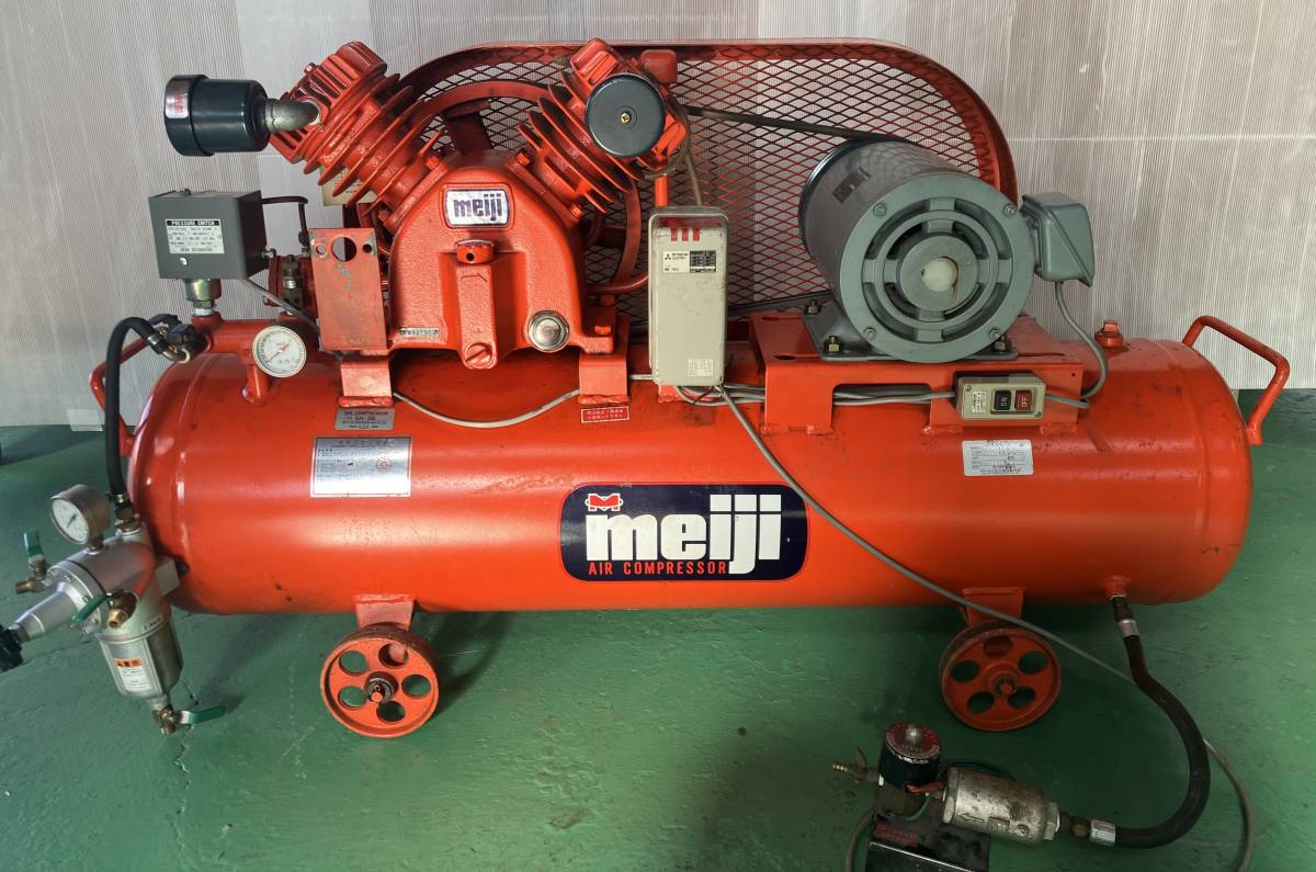 ☆meiji 明治 Y-08S6 エアーコンプレッサー 100V ジャンク ☆meiji 明治 Y-08S6 エアーコンプレッサー 100V ジャンク